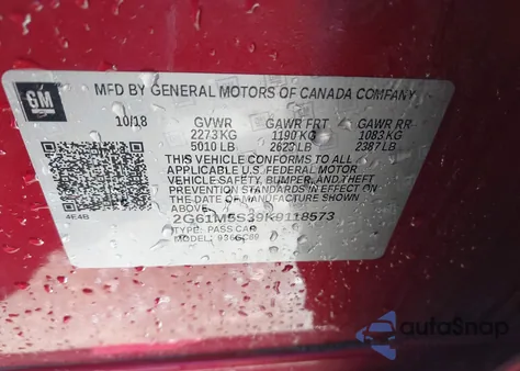 2019 Cadillac Xts Luxury z USA, uszkodzony, nr VIN 2G61M5S39K9118573